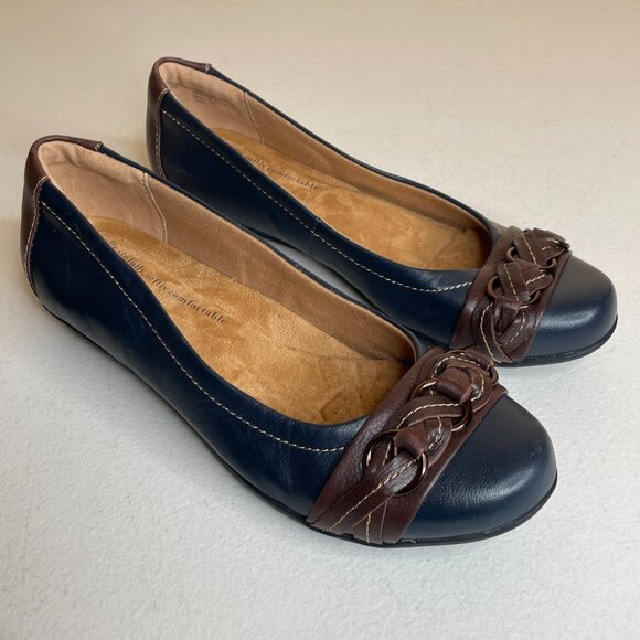 Comfortiva Softspots Posie Flats in Navy / Chocolate Size 8 - Picture 15 of 16